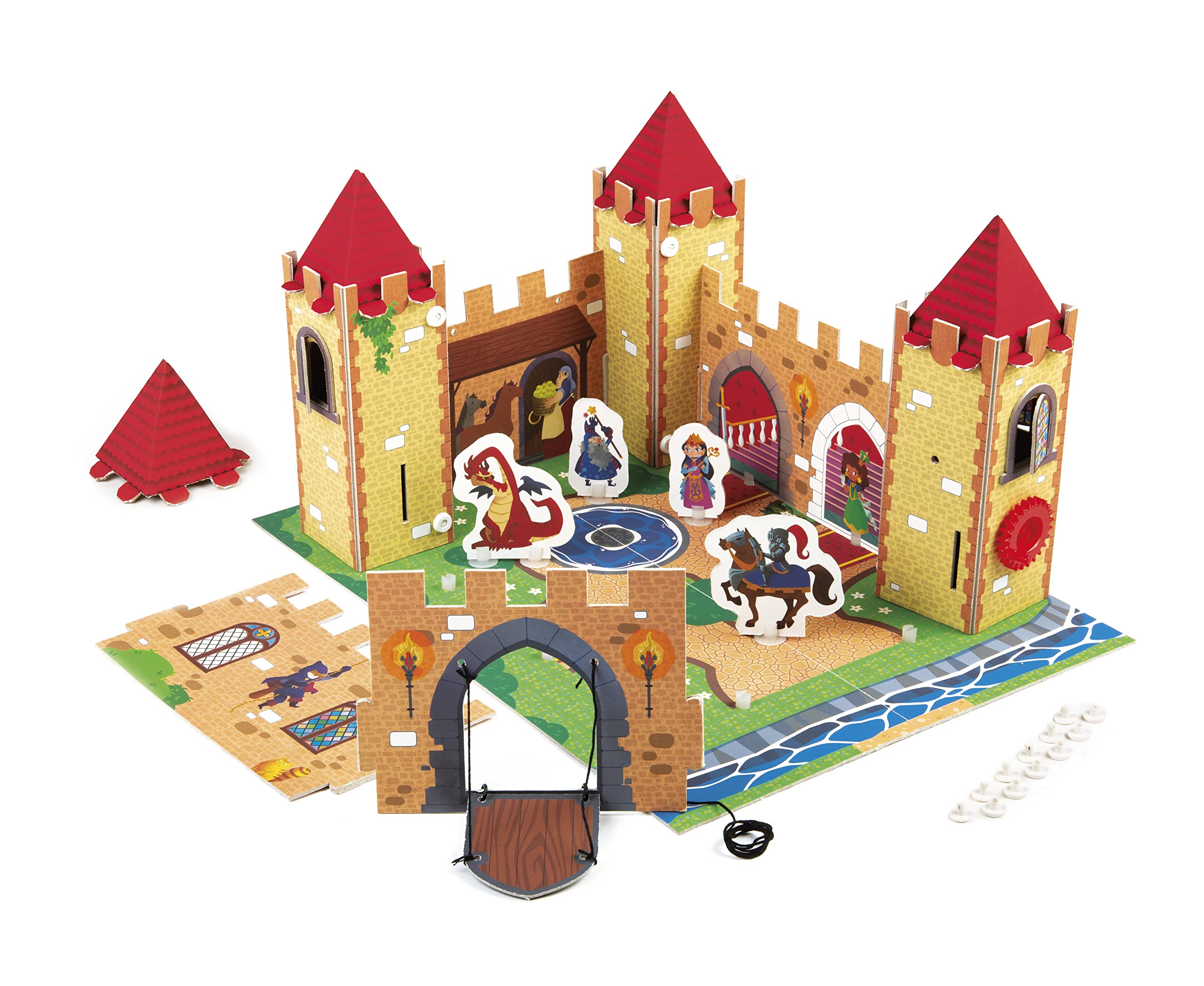 Clementoni, 18103, Education, Assemble and play: The castle, educational game for children 4 years old, cardboard castle - Image 4