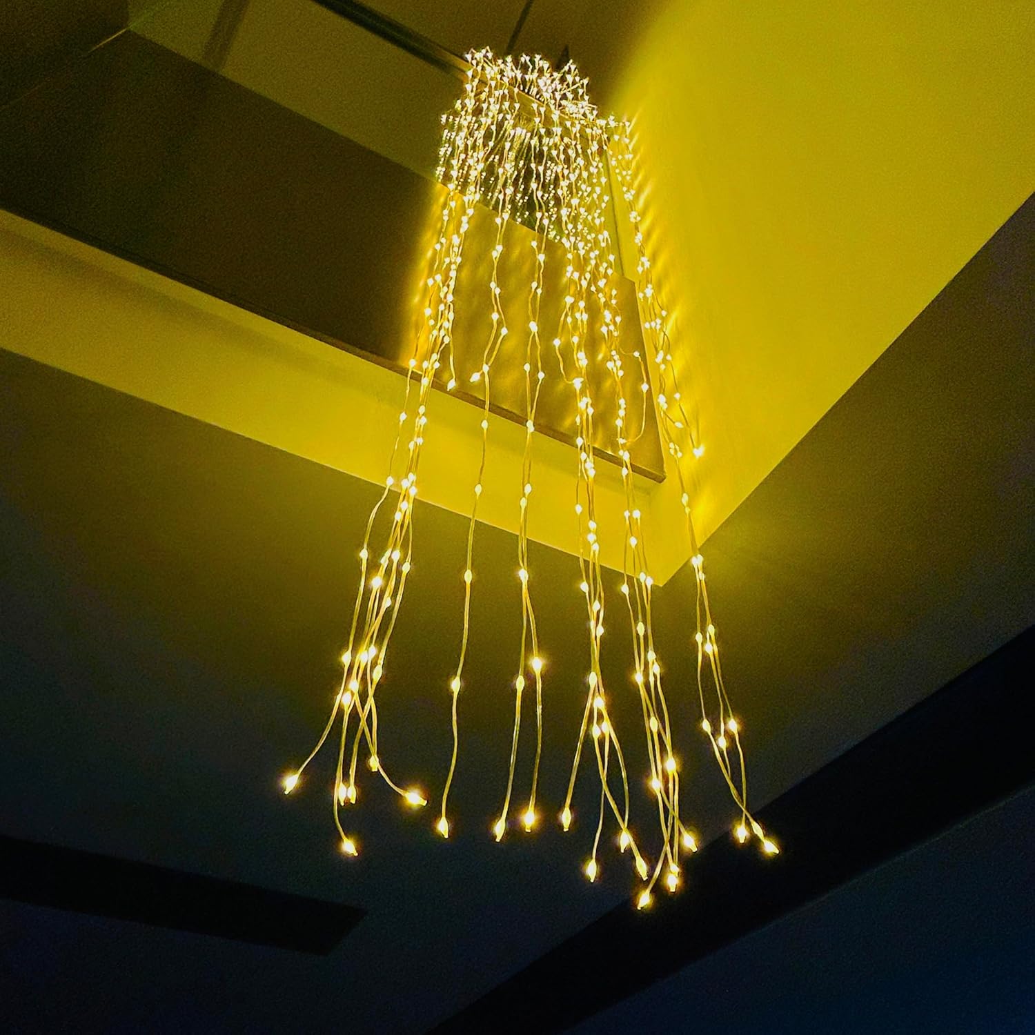 Curtain Lights Waterfall Fairy Light Window Decorative Light 6.6ft 540 LEDs Waterproof String Lights for Outdoor Patio Fence Wedding Wall Window Gazebo Decor (6.6FT)