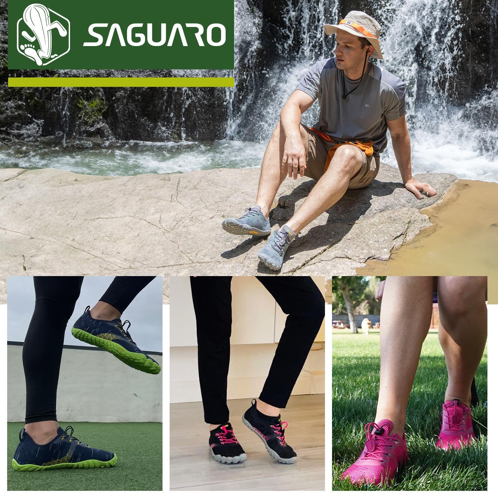 SAGUARO Zapatos Barefoot Hombre Zapatillas Minimalistas Mujer Calzado Trail Running
