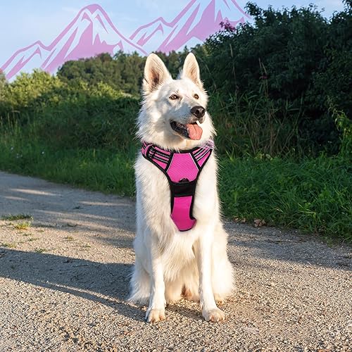 Miniatura 272 de Eagloo Arnés para perro de tamaño mediano, chaleco de servicio sin tirones con tiras reflectantes y asa de control, ajustable y cómodo para caminar