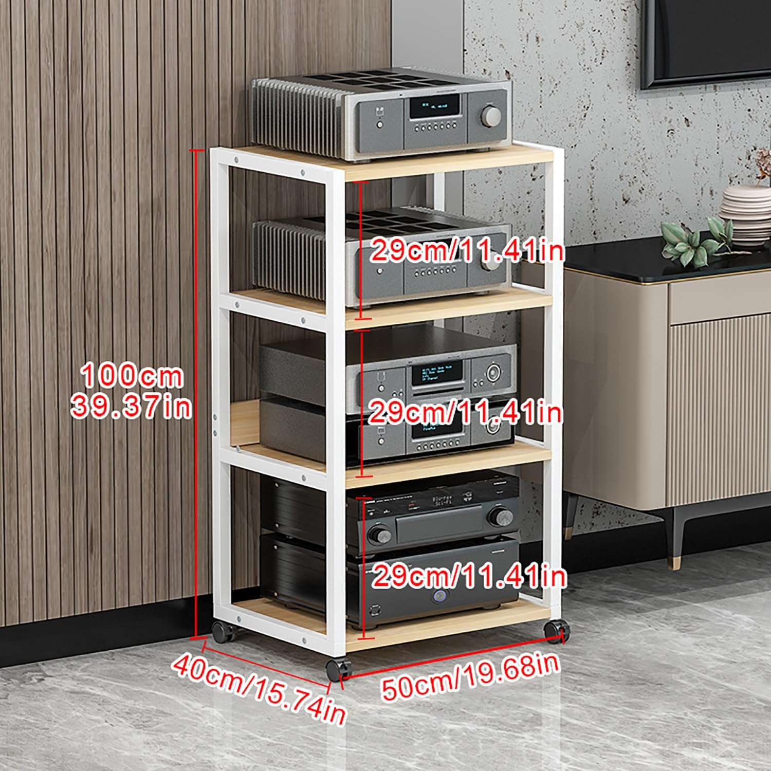 Wielofunkcyjna drewniana szafka na kółkach, półka narożna i stojak na konsolę do gier, idealna do akcesoriów telewizyjnych i gier, solidny nowoczesny design 50,1 x