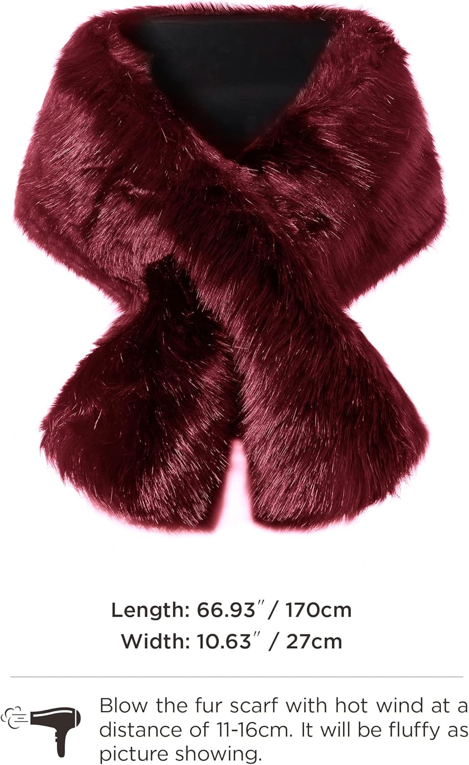 BABEYOND Womens Faux Fur Collar Shawl Faux Fur Scarf Wrap Evening Cape for Winter Coat - Image 5
