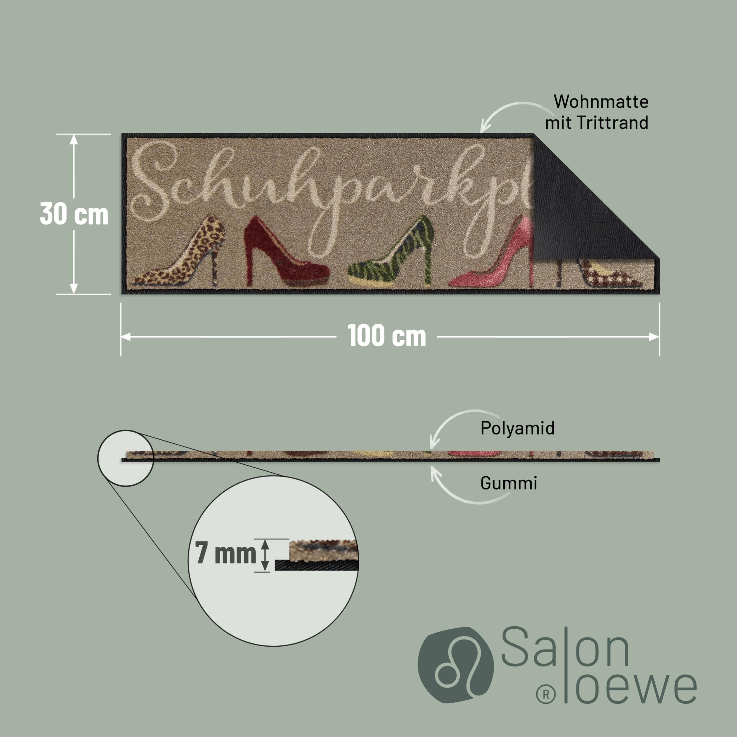 Salonloewe Mini tapis de stationnement Stiletto I paillasson et paillasson pour intérieur 30 x 100 cm