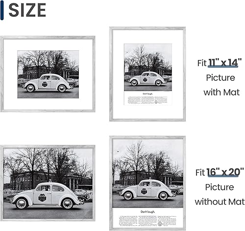 Miniatura 5 de ENJOYBASICS Portarretratos de 16 x 20 pulgadas, póster de 11 x 14 pulgadas con paspartú o de 16 x 20 pulgadas sin paspartú, marcos de fotos para