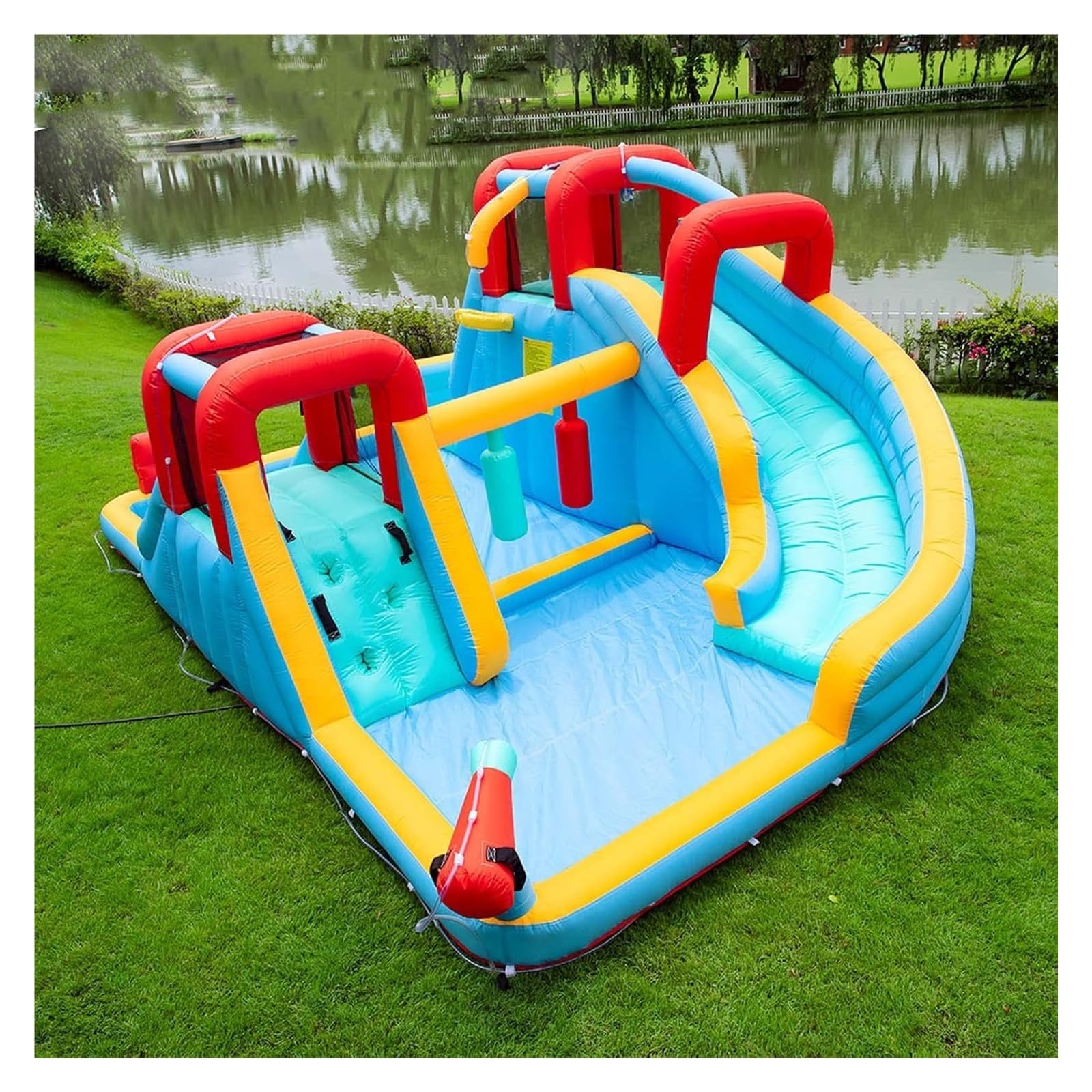 Dmuchany zamek, Nadmuchiwany mega dmuchany zamek, bardzo duży park wodny 6 w 1