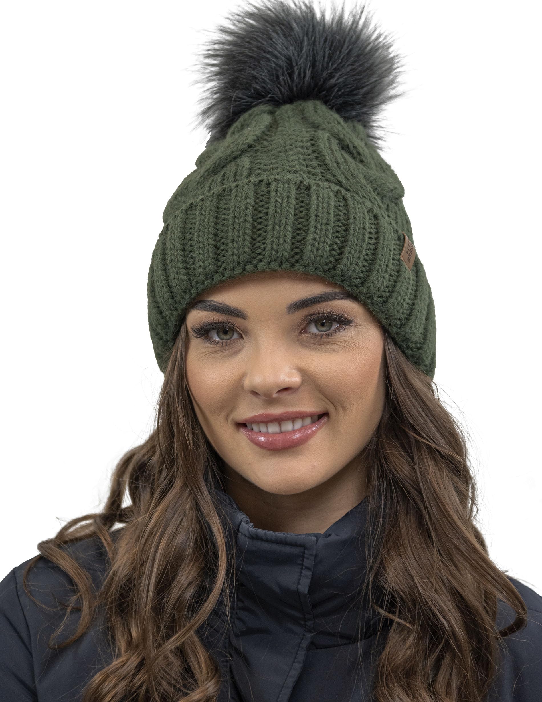 VIVISENCE Wintermütze Mit Bommel Damen Warmes Ideal Für Kalte Wintertage 7014