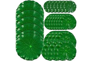 28 Pc Realistic Lily Pads & Lotus Leaves for Ponds Decor & Koi Fish