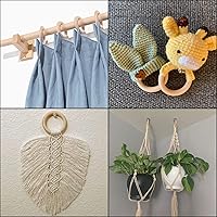 Vista 7 de 100 anillos de madera para manualidades, anillos de madera de 2 pulgadas para manualidades, anillos de madera sin terminar de 2.165 in, naturales