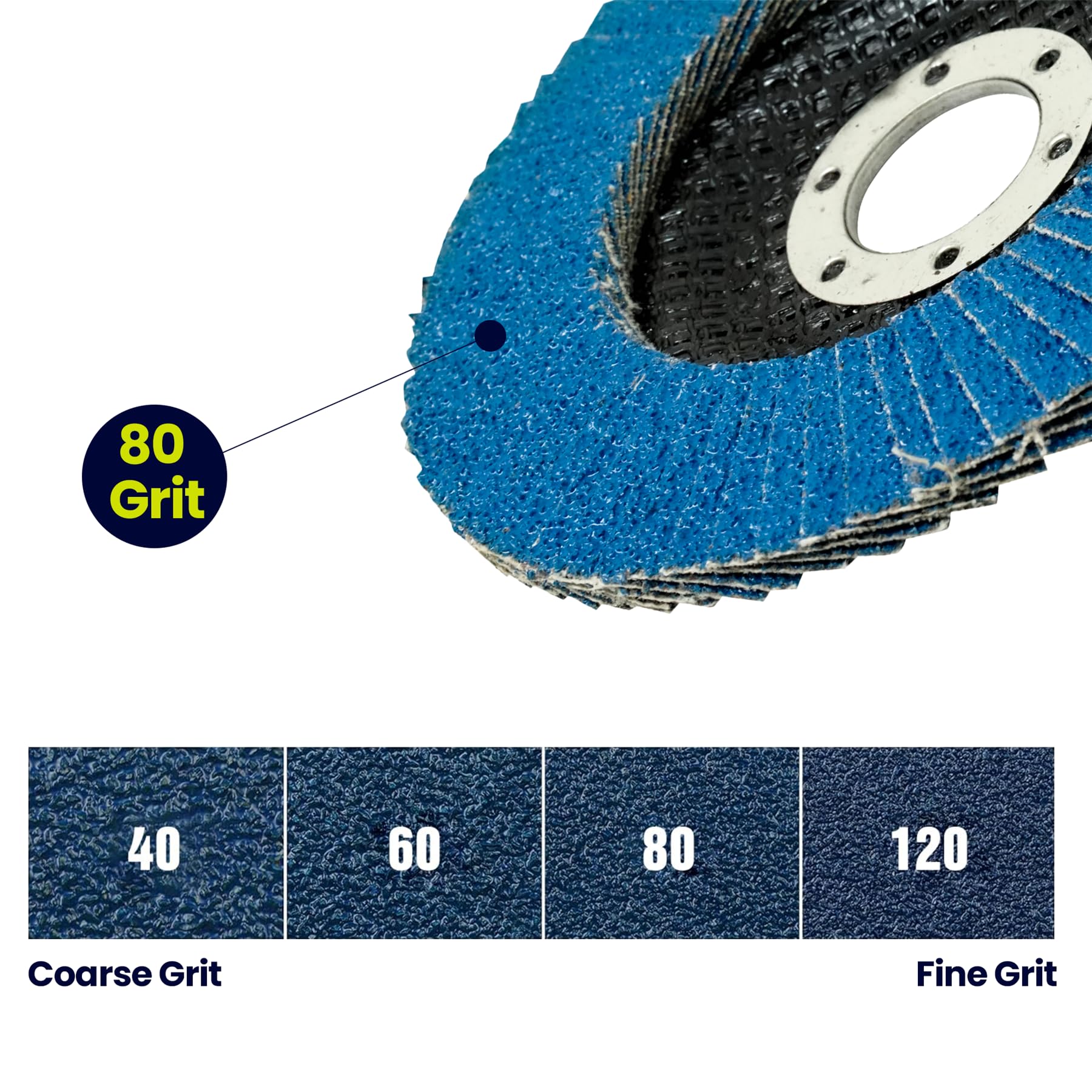 Dapetz® 50 x Flap Smerigliatura Dischi Abrasivi 115mm 4.5" Grana 80 Angolo Ruota Zircone
