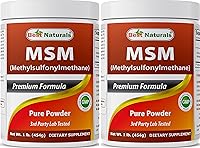 Vista 1 de Best Naturals Polvo MSM 100% puro, 1 libra (paquete de 2)