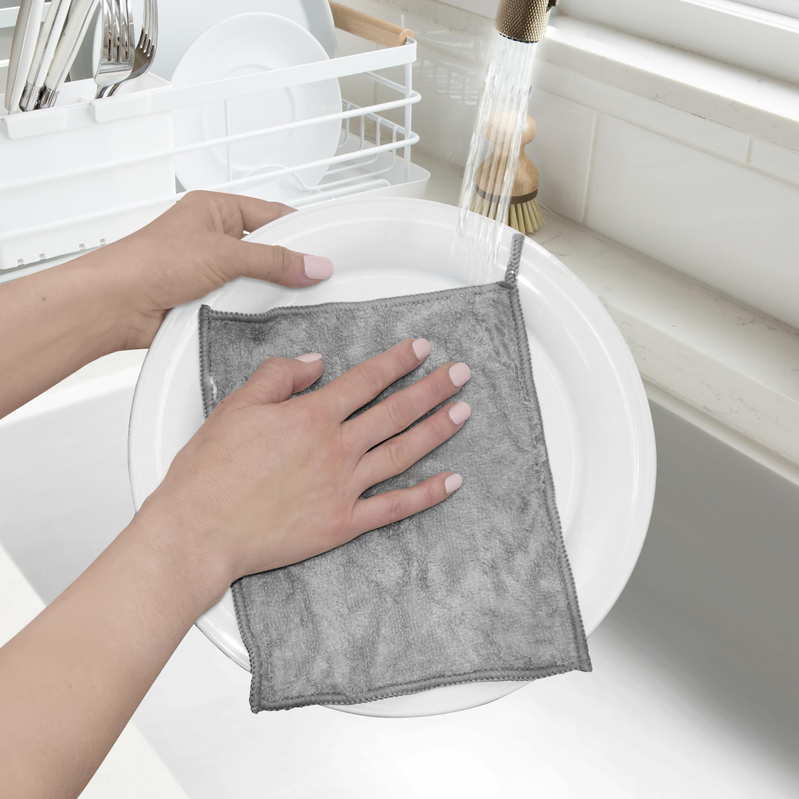 Oggi Paños de Cocina sin Olor, paños de Cocina Naturales, 91% Fibra de celulosa de rayón a Base de Plantas, Reutilizables, absorbentes, higiénicos, de Secado rápido, duraderos, antiarañazos, sin