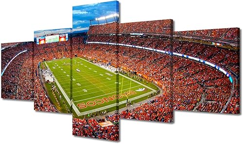 Vista 232 de Cuadros de estadios deportivos de fútbol americano de Minnesota, cuadros de vikingos, 5 paneles, lienzo para pared, arte de pared del estadio