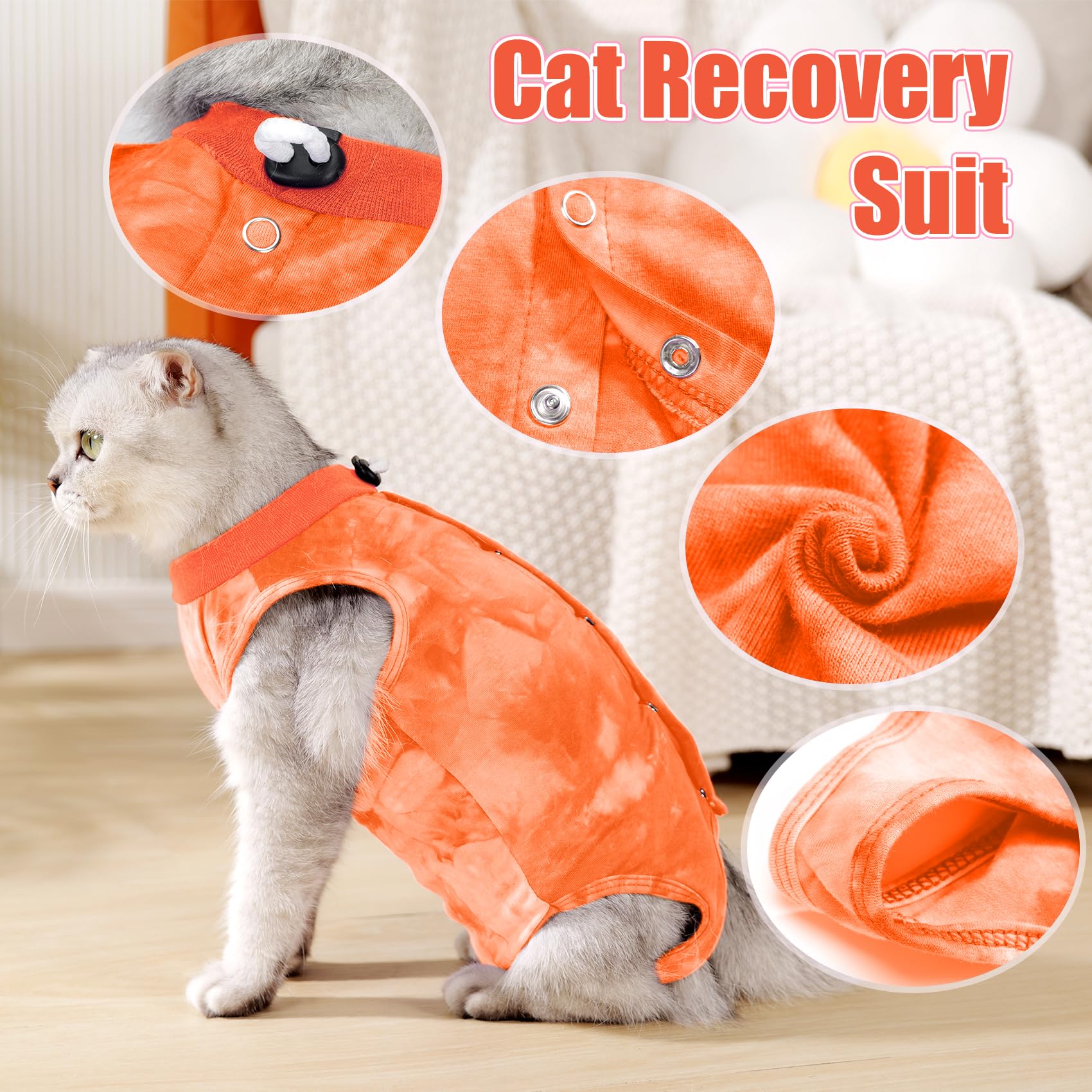 Recovery Surgical Diy Cat Onesie T Shirt Cat Surgical Suit Diy Cat Onesie  Cat Wearing Cone, image size:1700x1700