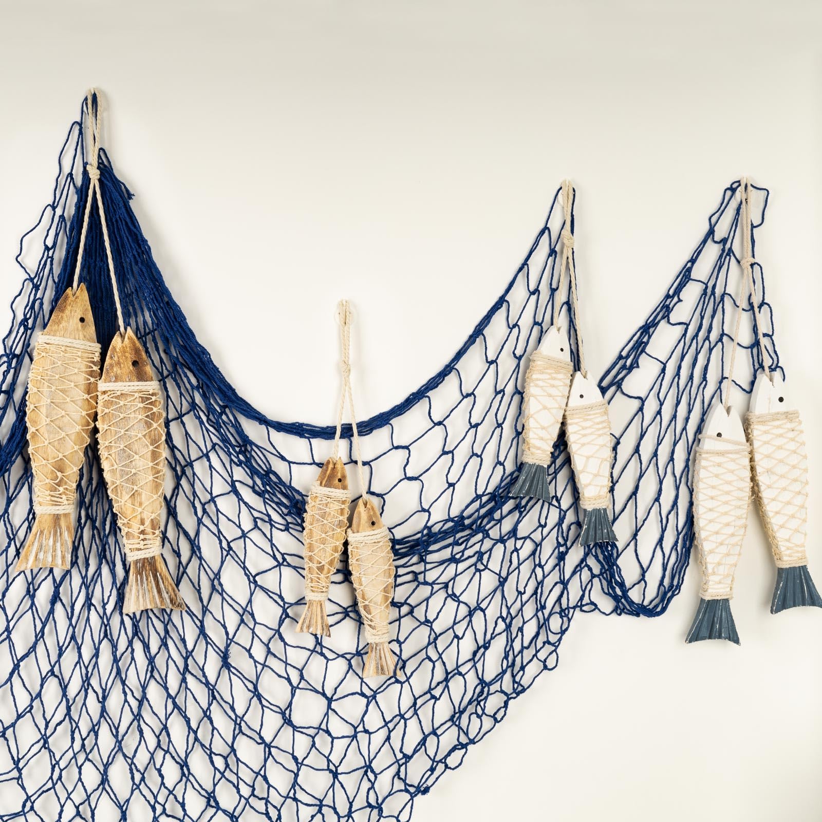 bathroom fish net Amazon.com: 8 Pack Hand Carved Antique Wood Fish Sculpture Decor Ornament  with Fishnet, Wooden Nautical Beach Theme Wall Art Hanging Fishing Net  Decorations for DIY Party, Lake House, Bathroom Bedroom Blue :