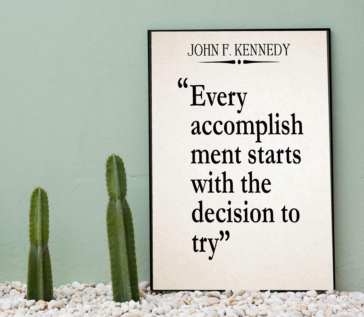 Citation JFK Encouraging A2 | Solution Déco Murale Ivoire pour Manque d'Inspiration