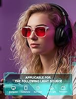 Vista 3 de TIJN Sleep Glasses for 99.9% TR90 Blue Green Light Blocking Dual AR Coatings Red Lens for Computer Gaming Reduce Eyestrain