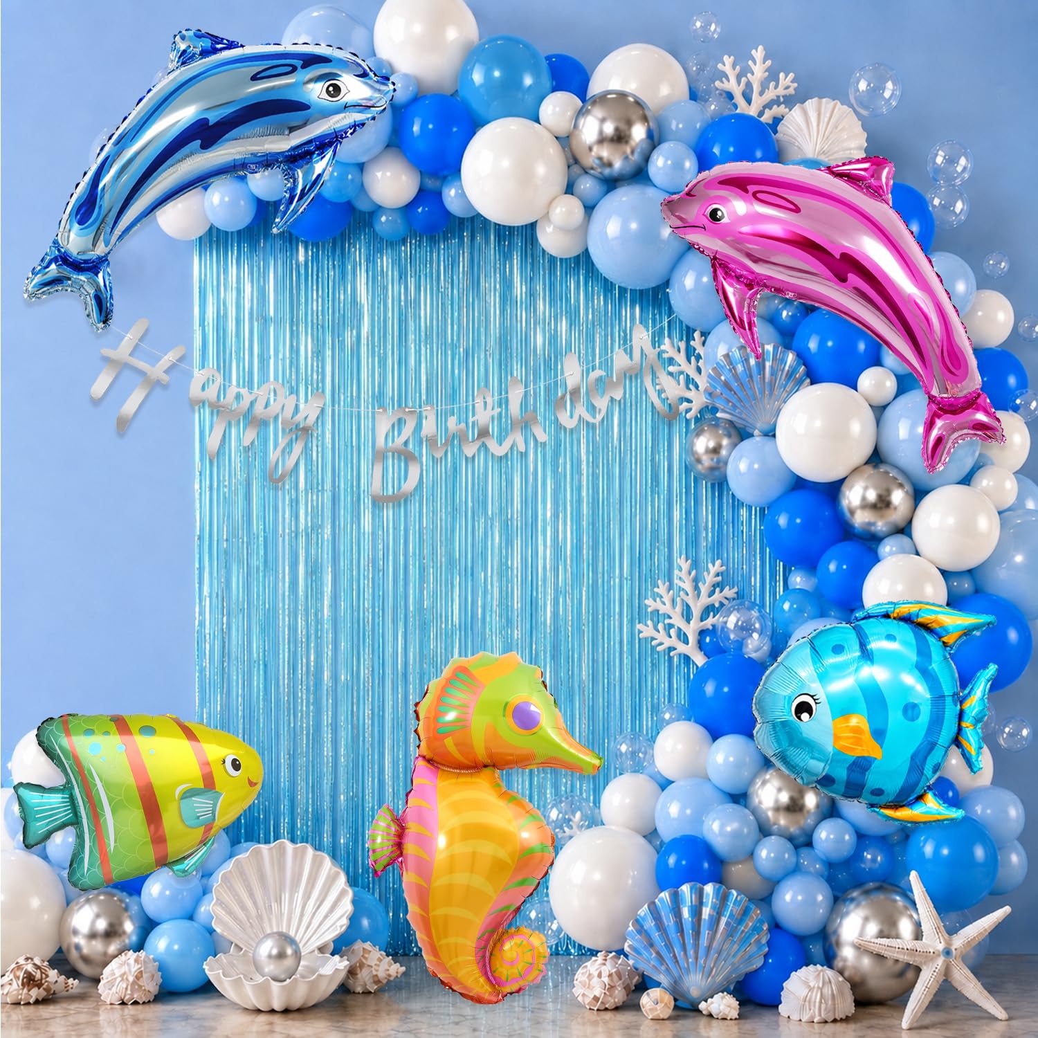 Under The Sea Birthday Decorations - 58 Pcs -1 Under The Sea Birthday Decorations - 58 Pcs -1
