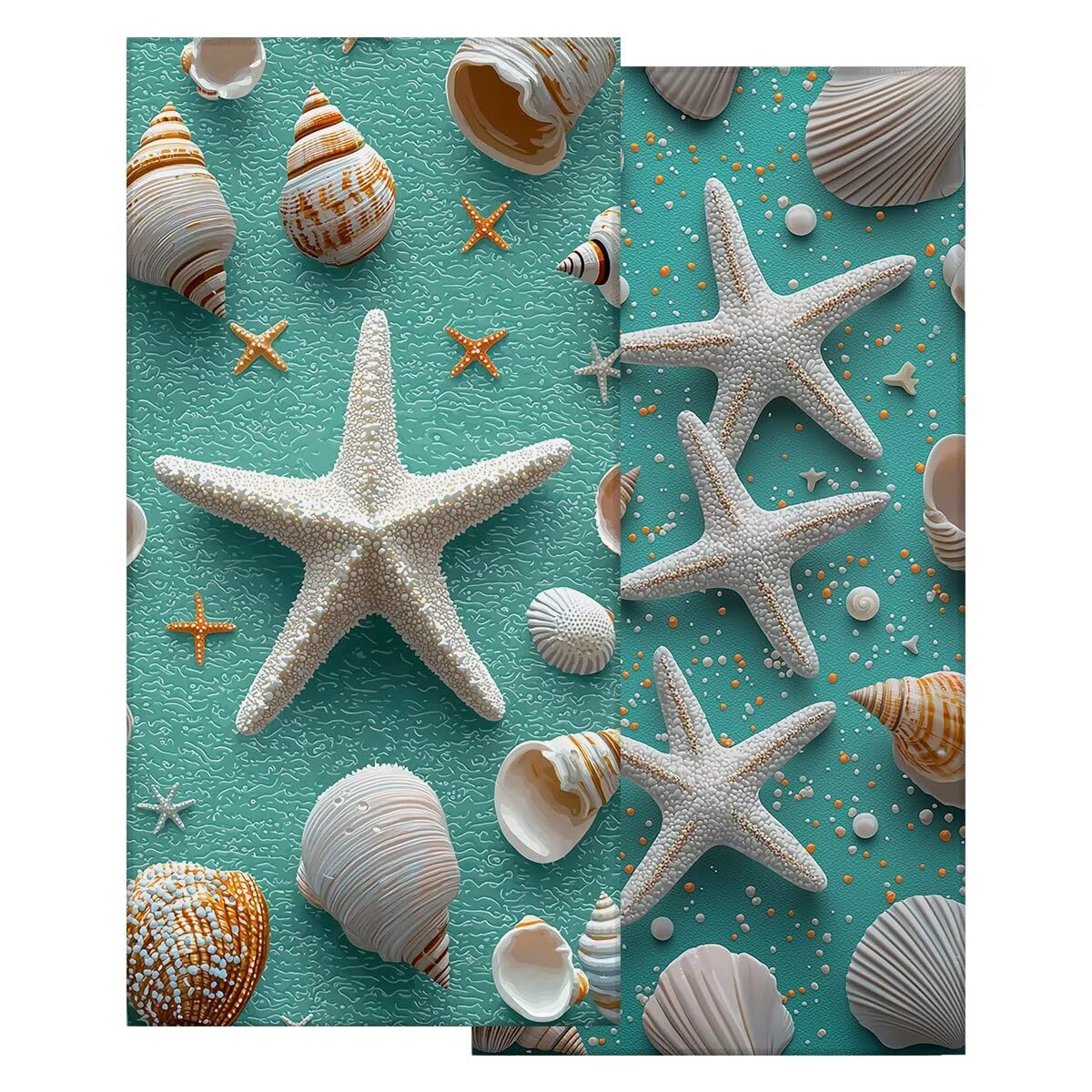 Juego de 2 Toalla Playa Grande 80x160 cm, Secado Rapido Toalla Microfibra Gimnasio, Antiarena Toallas de Playa Estrella de mar, Grande Ligera Compacta Toallas Microfibra Mujer Hombre para Viaje -4870