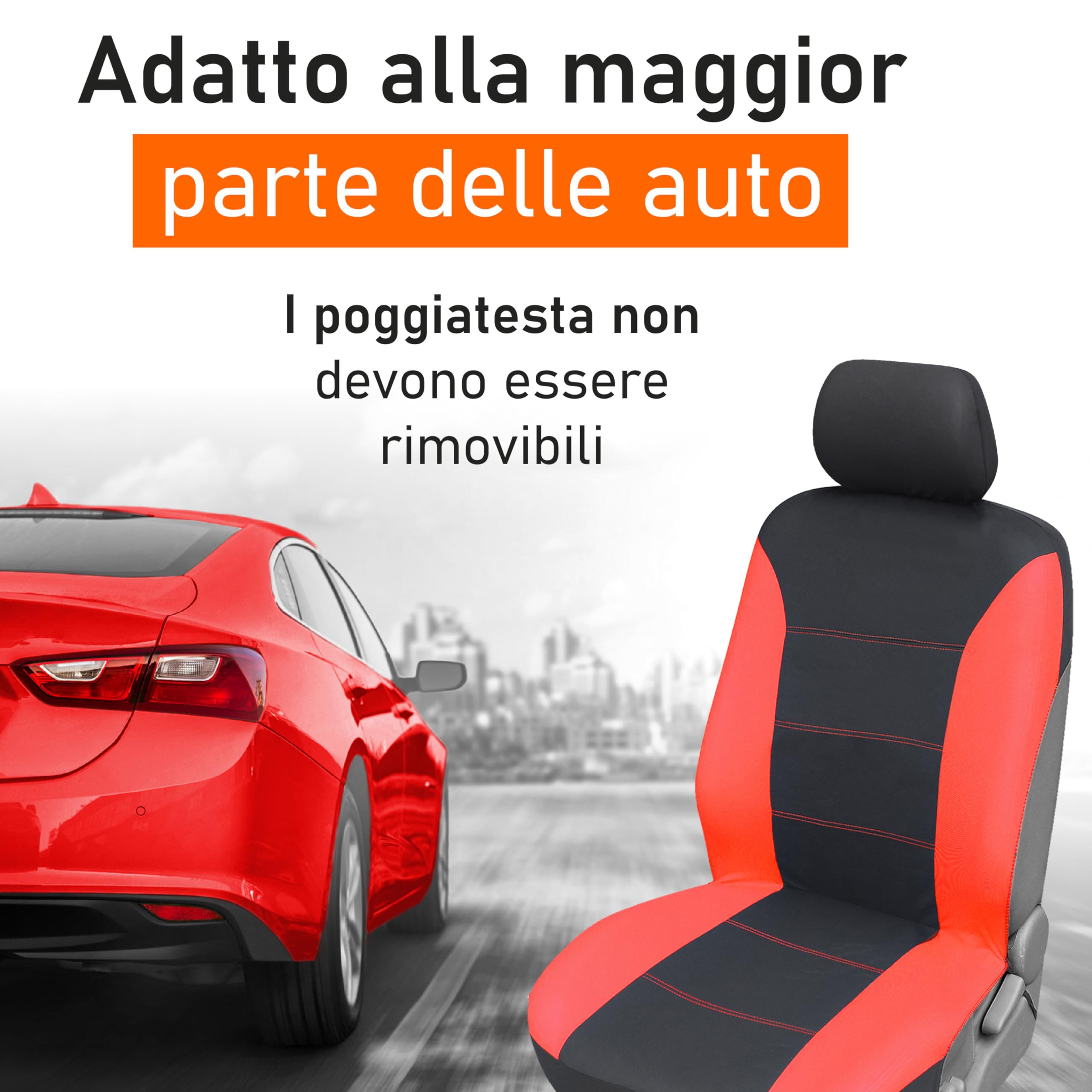Coprisedili Auto Anteriori Upgrade4cars In Poliestere | Set Universale Per Guida E Passeggero | Design Sportivo Antiscivolo