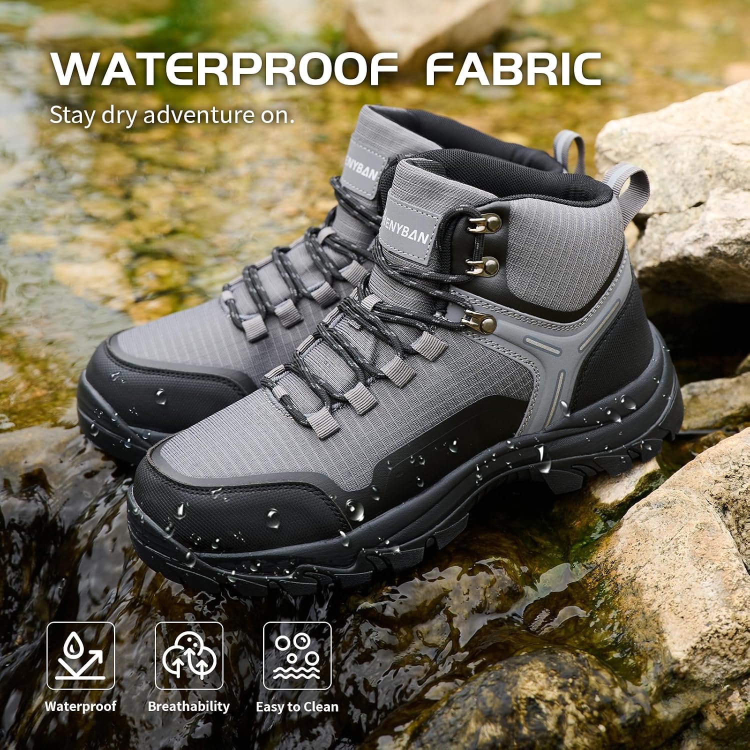 Waterproof Hiking Boots for Men Non-Slip Lightweight