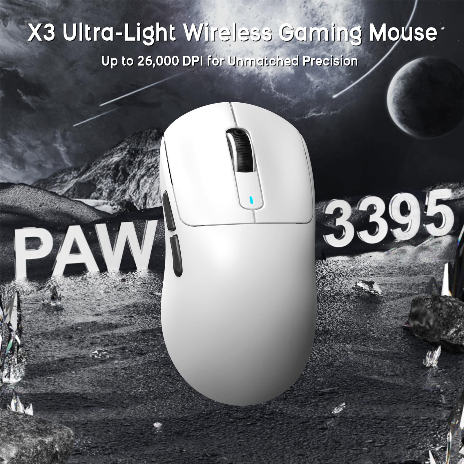 ATTACK SHARK X68 HE Przewodowa Klawiatura Magnetyczna z X3 Bezprzewodową Myszą Gamingową, 8KHz Szybkim Wyzwalaniem, 0.01mm Dokładność RT, 49g SUPERLIGHT, PAW3395, 26000 DPI – Biały