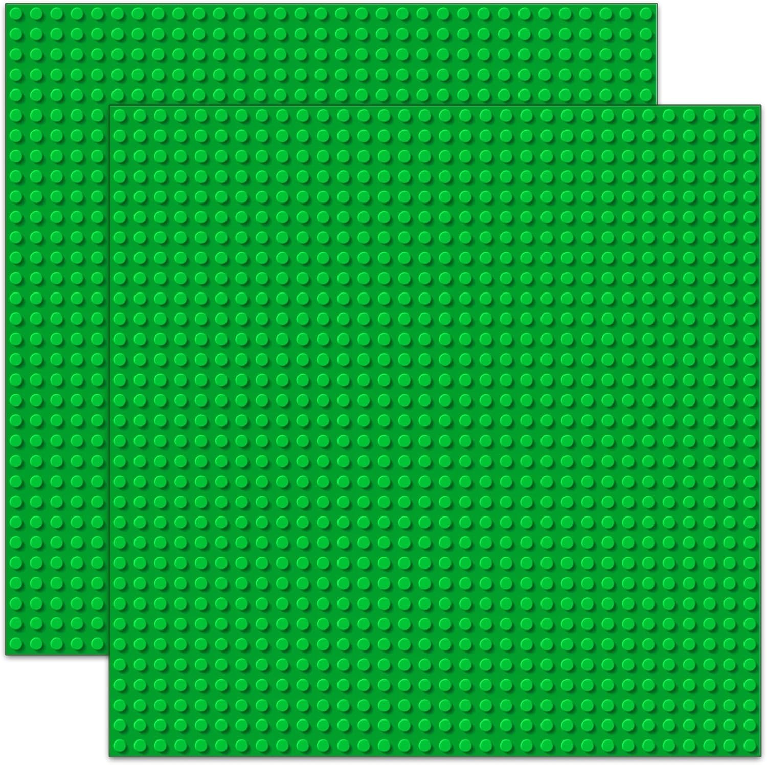 2 Pack Classic Baseplates Board for Building Bricks, Compatible with All Major Brands, Platforms Base Building Sheet for Activity Table Build on Mat Accessories for Kids Teens Adults, 10" x 10"