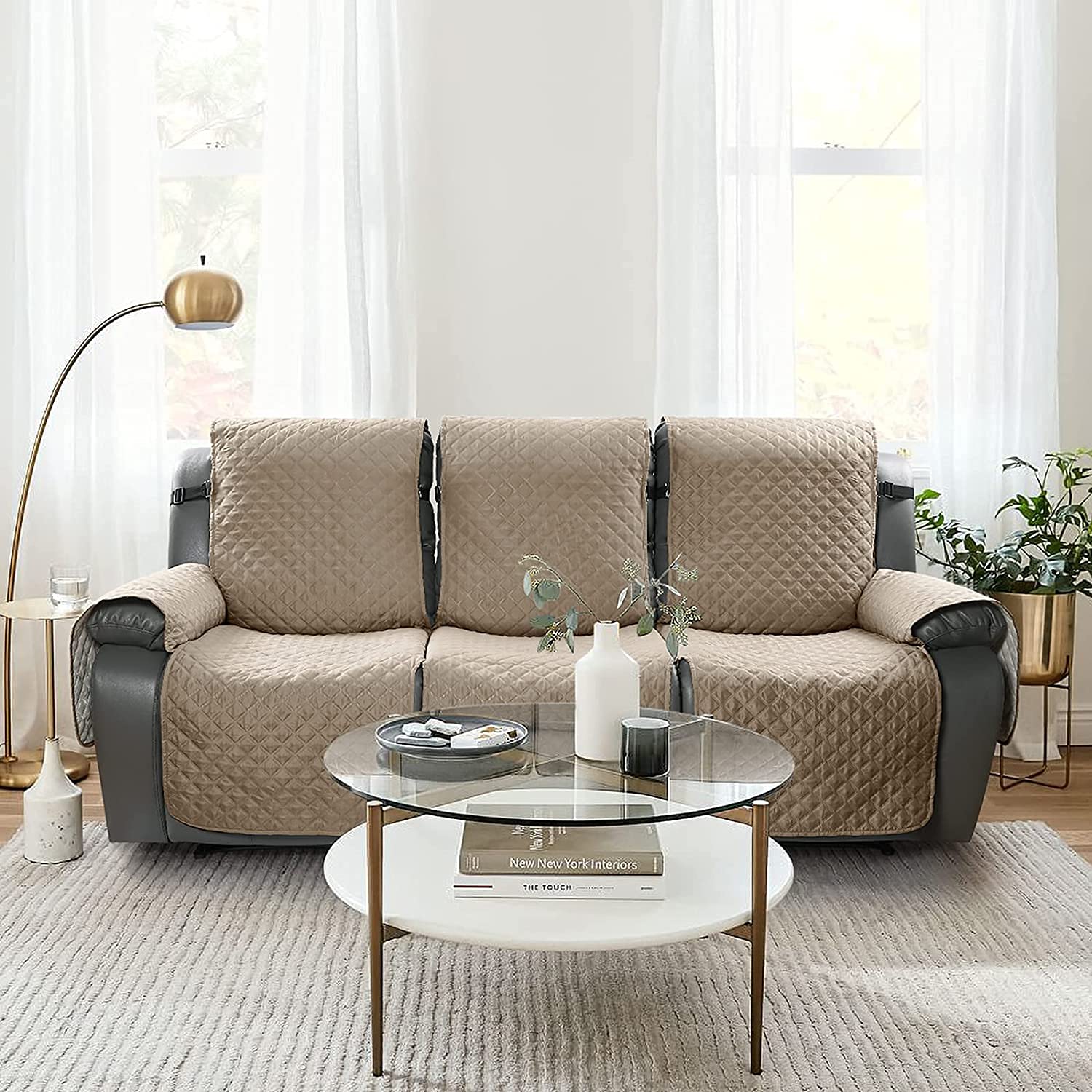 VanderHOME Copripoltrona Relax Reclinabile Trapuntato Universale 1 Posto,Copertura Salvadivano per Poltrona Antiscivolo Antivegetativa per Protezione Divano con Fascia Elastica S vino rosso