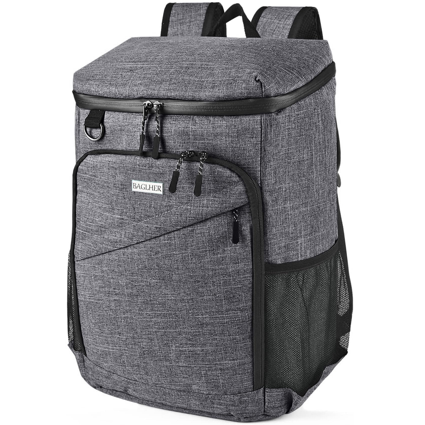 BAGLHER Lightweight Insulated Cooler Backpack - 30 Cans, Leak-Proof for Lunch, Picnic, Hiking, Camping Trips