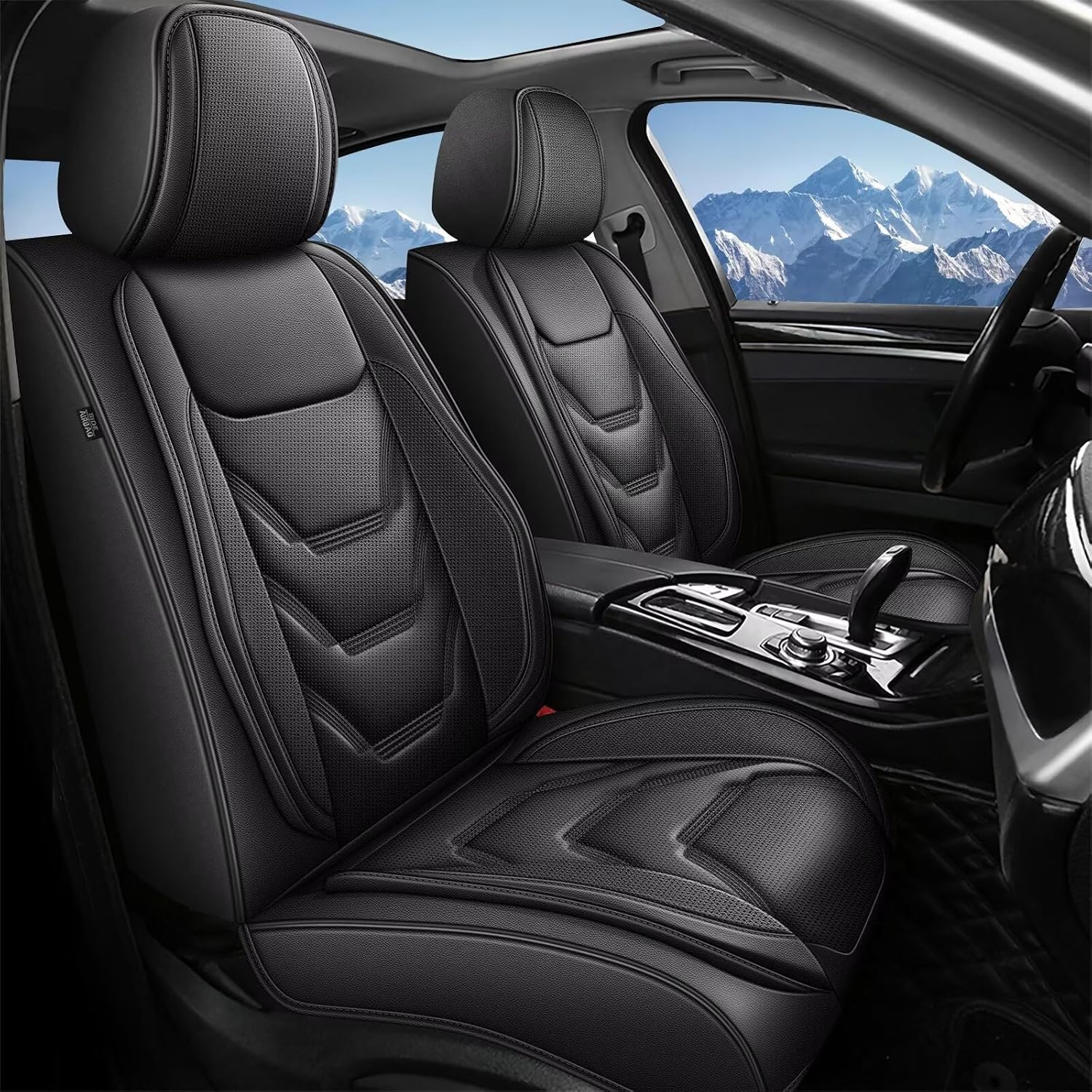 Full Set Seat Covers for Ford Bronco Sport 2021-2024 2025: Breathable Leather Car Seat Covers Cushion (5 Seat Full Set,Black)