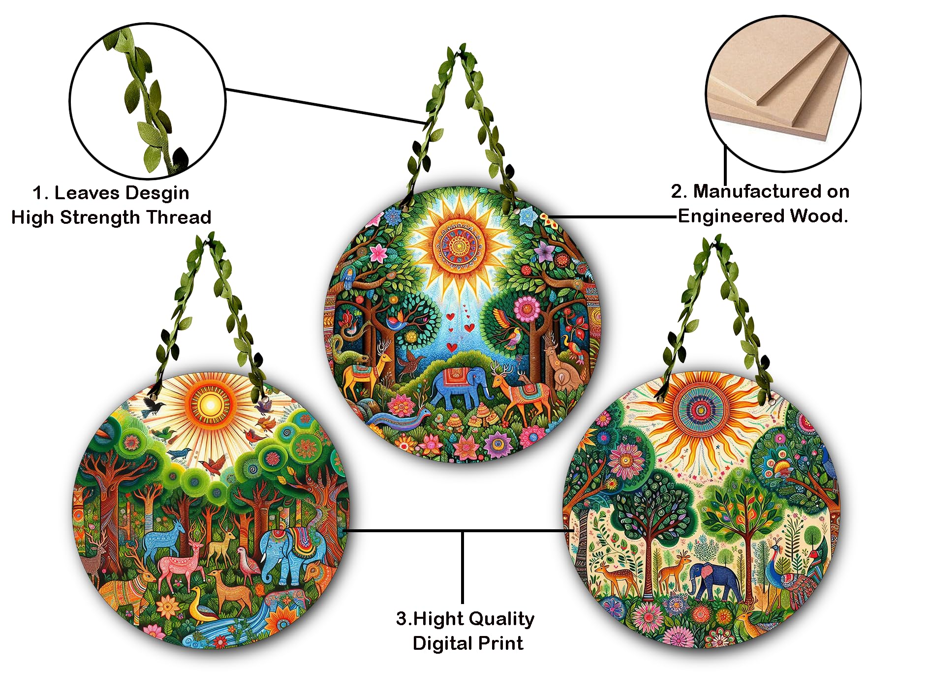 Paper MD Arts Wall Hanging Decorative Items | Decor Items | Cir-Set-0004 1