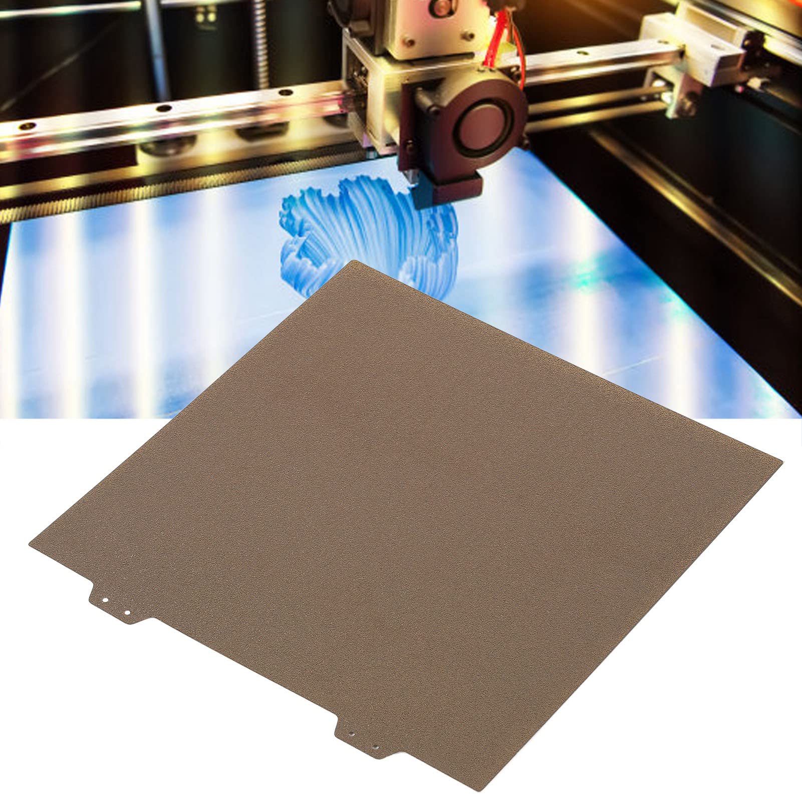 Generic Hoja de Acero de Resorte Flexible de Placa de Acero PEI de Doble Cara para Impresión 3D 355x355 Mm Fácil de Usar
