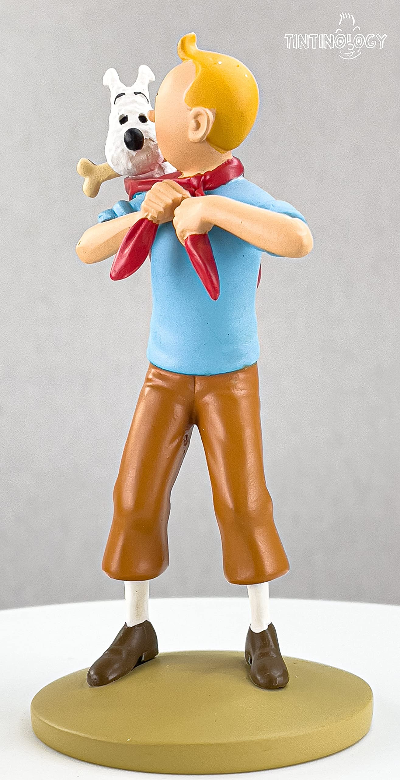 Moulinsart Figure Resin Tintin carrying Milu (42194), Hand-painted Colors - Image 3