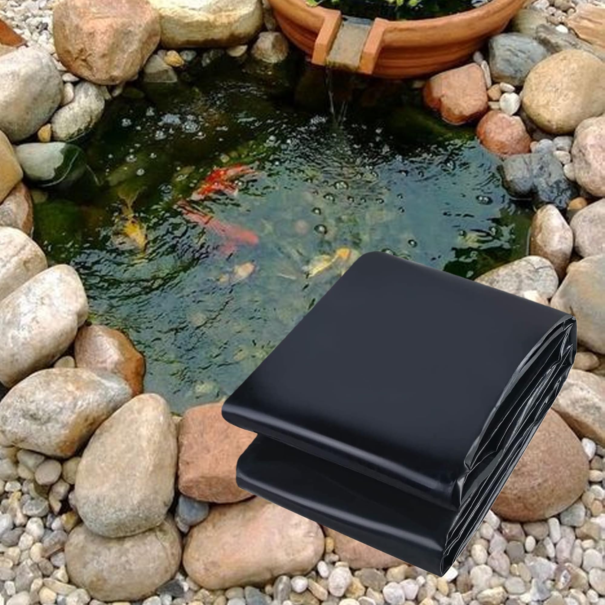Bache bassin extérieur anti fuite 200x400 cm noire inodore pour jardins d'eau