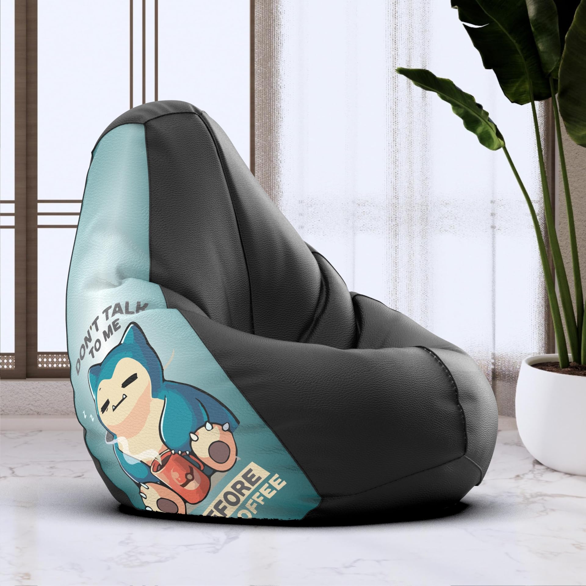 Bean Bag Chair Cover | Size: 4XL | Color: Dont Give Duck-Black | Without Beans | Premium Leatherette Cover (CMF 8116)-image-40