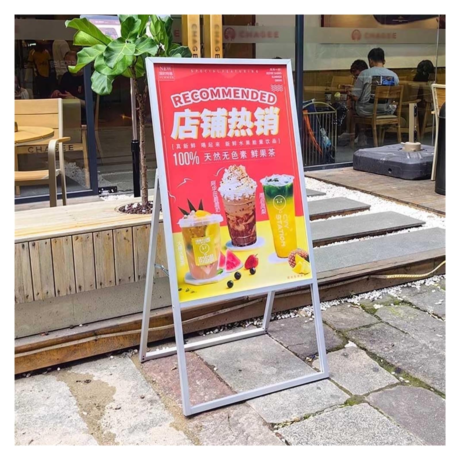 Soporte De Pie Para Carteles A Frame Sign Tablero Sándwich De 60 X 90 Cm De Alta Resistencia, Soporte For Carteles For Carteles En La Acera, Cartel Plegable Portátil For Exteriores Con Marco En A For