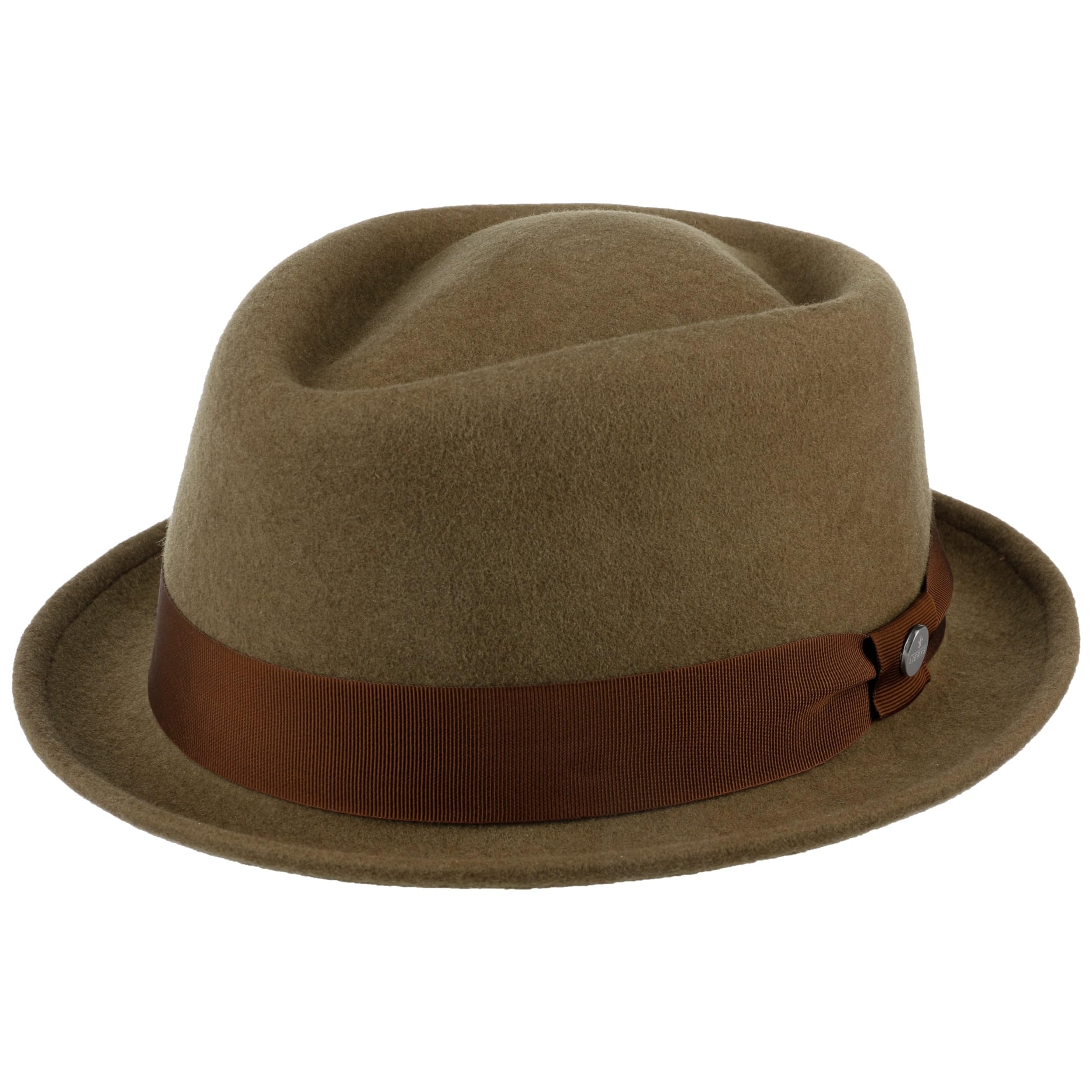 Lierys Chapeau Classic Porkpie Femme/Homme - Made in Italy en Feutre de Laine avec Ruban Gros Grain Hiver Automne Ete Printemps Printemps-ete