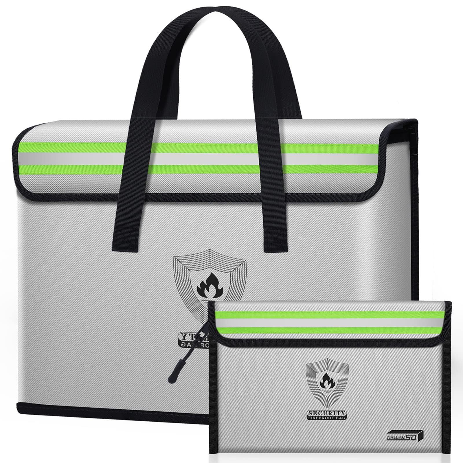 Fireproof Storage Bag Set, Large Handbag & Small Pouch