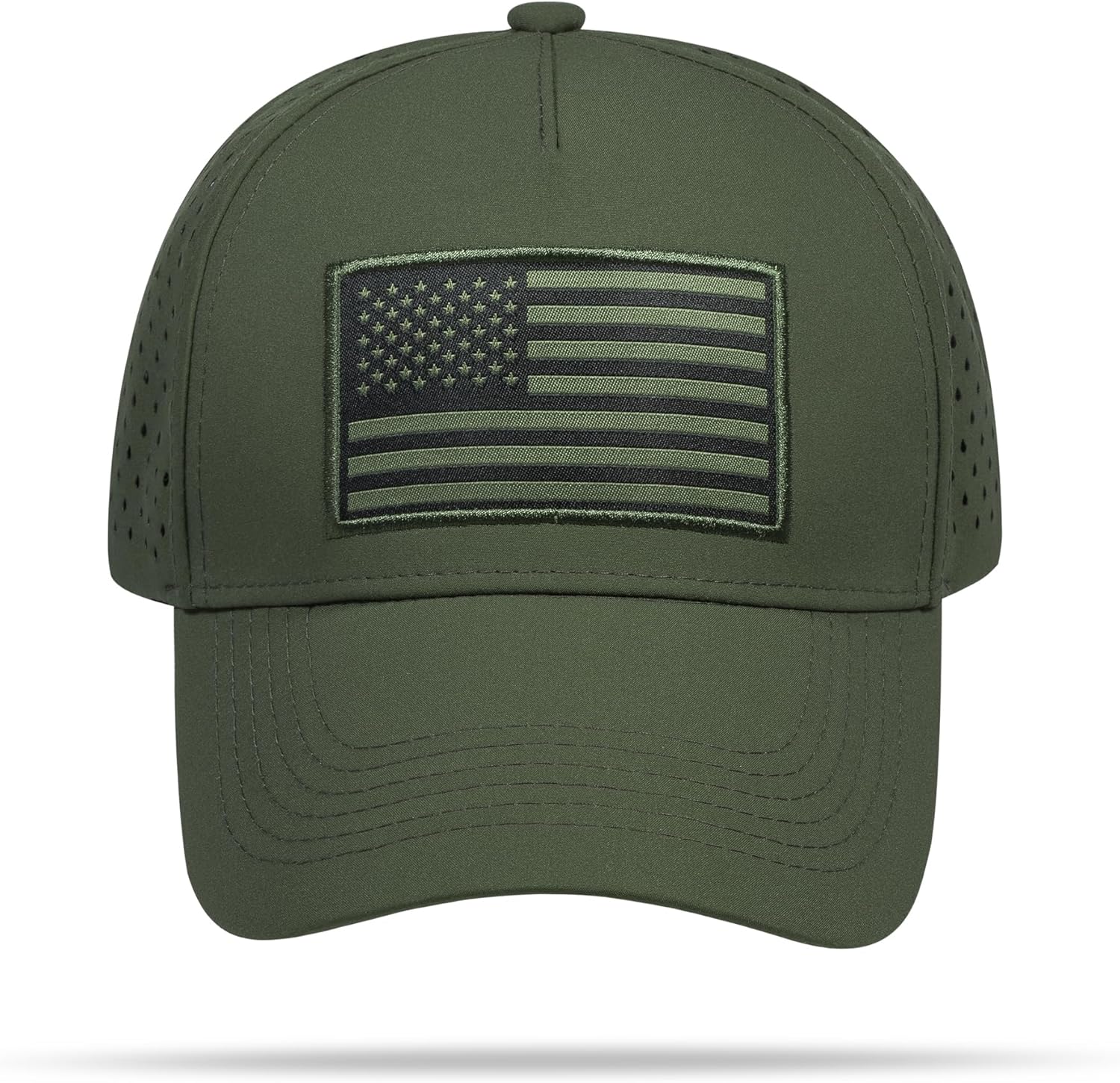 American Flag Trucker Hat, Quick Dry Baseball Cap for Men & Women, Laser Cut Mesh Waterproof Snapback Hats - Image 2