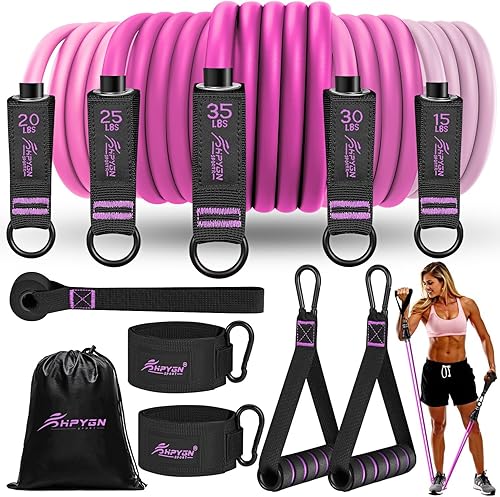 Miniatura 9 de HPYGN Bandas de resistencia, bandas de ejercicio para entrenamiento, bandas de entrenamiento para hombres, banda de fitness con asa, anclaje de