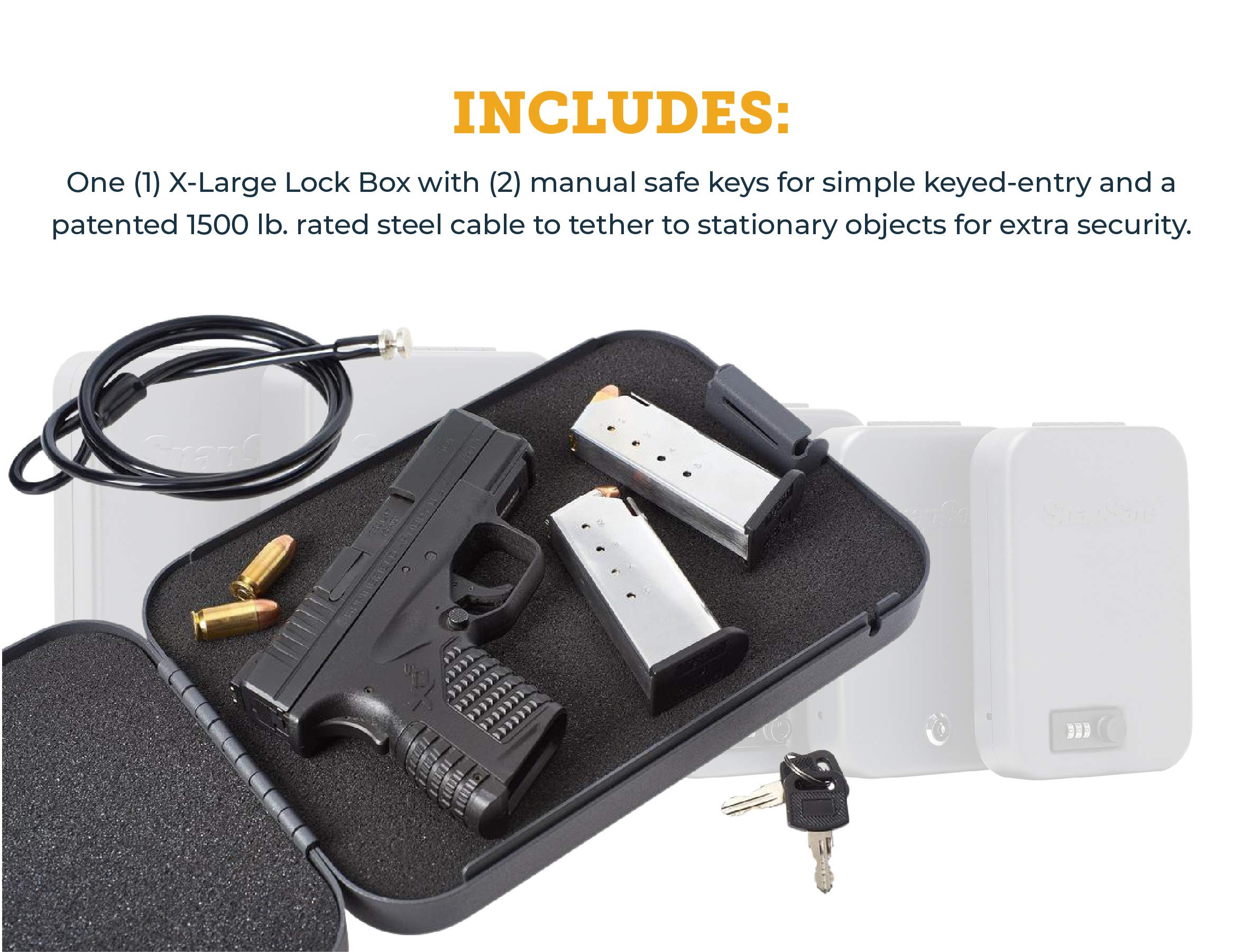 SnapSafe Portable Lock Box for Guns and Valuables Includes Lock Box