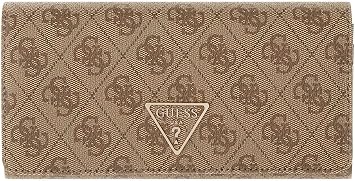 GUESS Purse Laurel II SLG Flap Organizer Latte Logo Light Brown