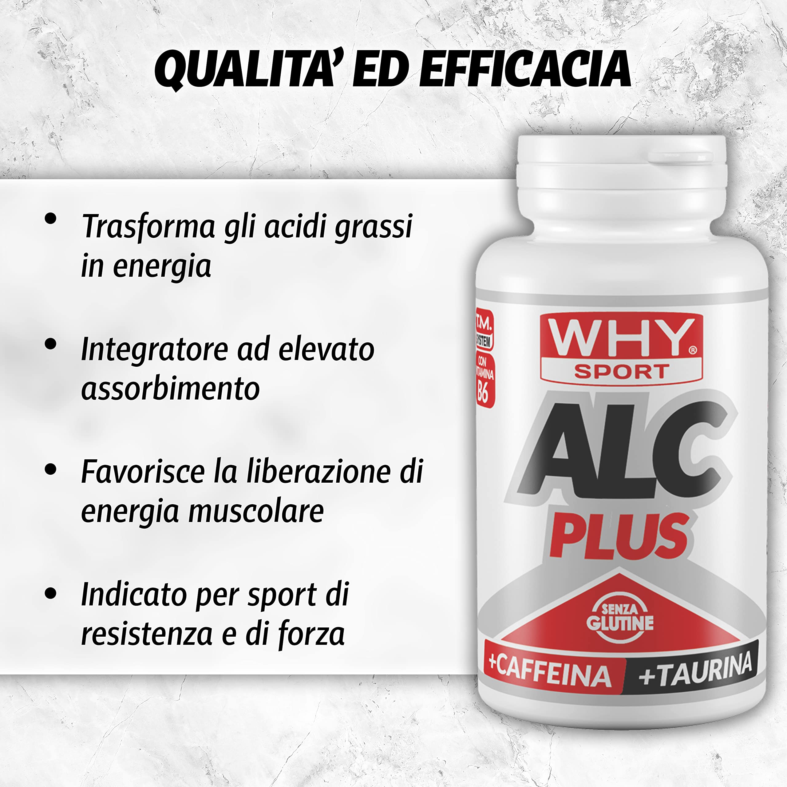 WHY SPORT ALC PLUS - Integratore Alimentare Energetico a Base di Acetil l-carnitina - 60 Compresse
