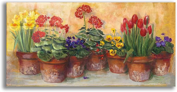 Epic Art Spring In The Greenhouse by Carol Rowan, Acrylic Glass Wall Art, 24"x12"
