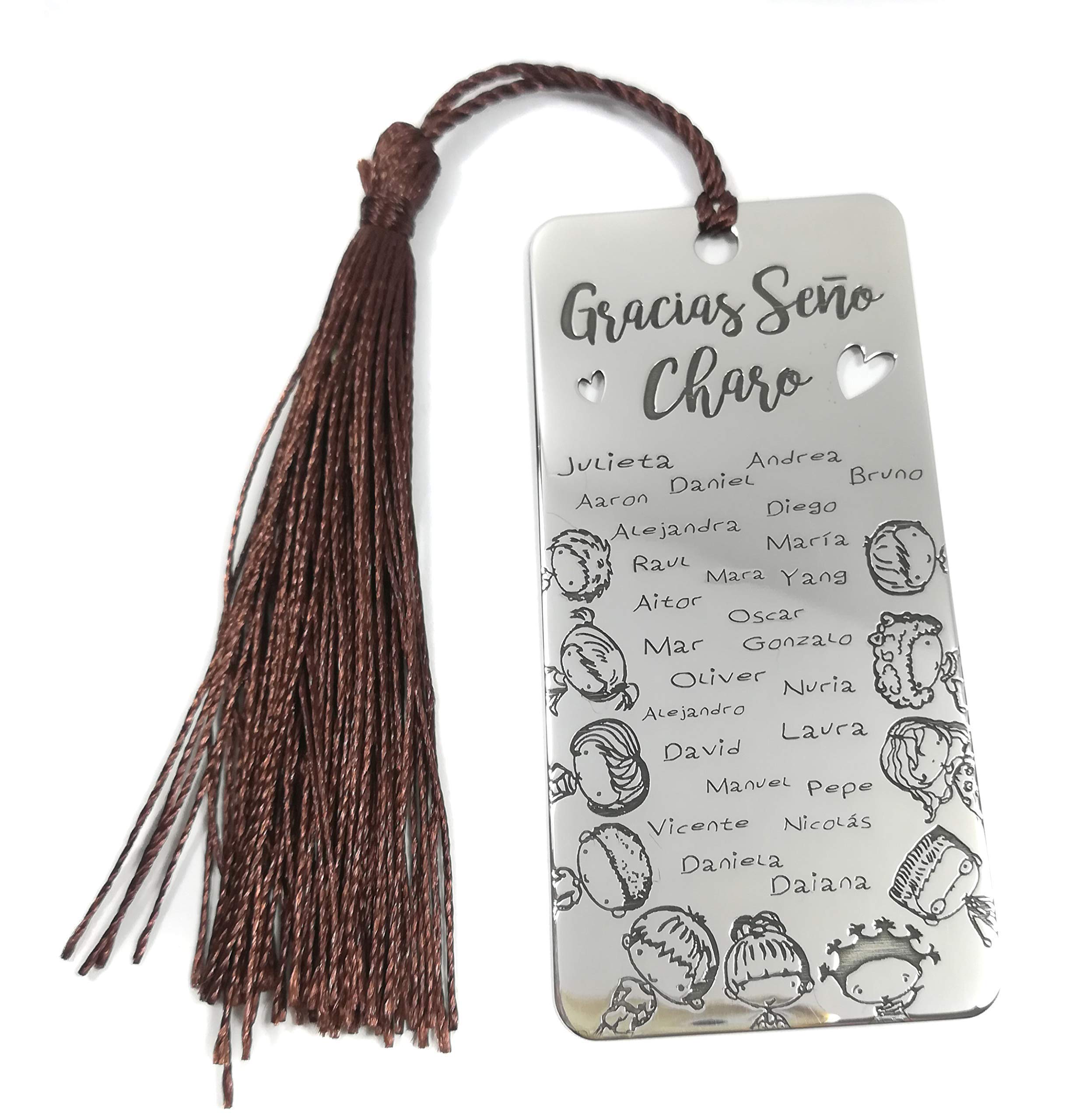 Rincon del Artesano Málaga. Marcapáginas Personalizado Mejor profe, regalo fin de curso Fabricado en Plata 925/1000 Regalo Graduacón. Regalo Fin de Curso. Modelo Niños 75x35