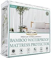 Vista 10 de Protector de colchón impermeable de bambú premium tamaño King de 78 x 80 pulgadas, 100% viscosa de bambú, hipoalergénico, funda de colchón