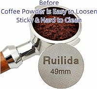 Vista 3 de Pantalla de disco espresso de 1.929 in, reutilizable, 0.067 in de grosor, 150 μm, acero inoxidable 316, filtro de café profesional, placa de malla