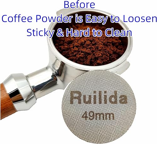 Miniatura 3 de Pantalla de disco espresso de 1.929 in, reutilizable, 0.067 in de grosor, 150 μm, acero inoxidable 316, filtro de café profesional, placa de malla