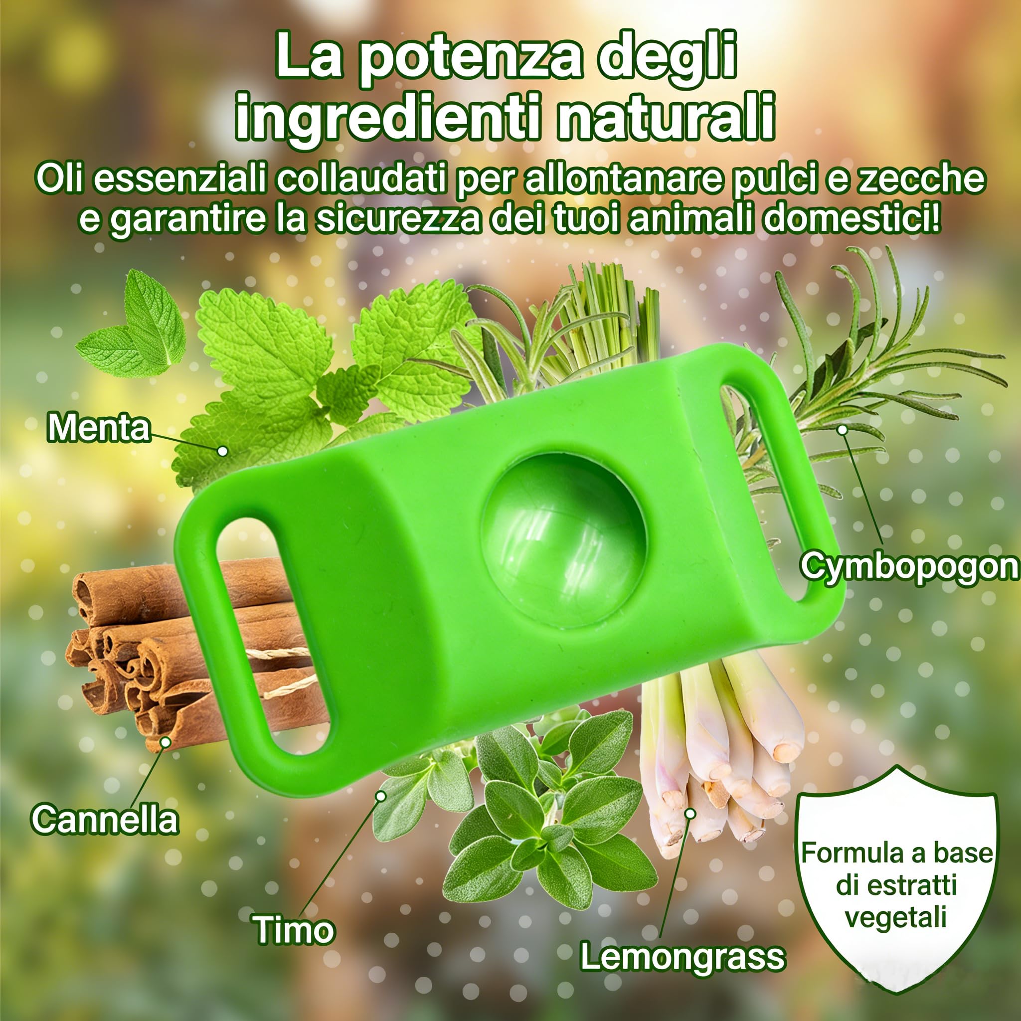 Collare Antiparassitario Naturale,Collare Antiparassitario Per Cani (4*A)