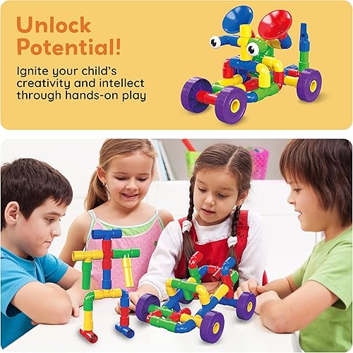 Miniatura 7 de PicassoTiles PTT136 - Juego de bloques de construcción educativos, cerraduras de tubo, bloques de construcción con caja de almacenamiento, libro de