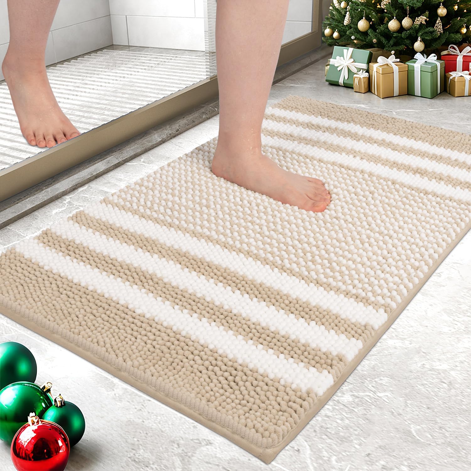 Tapis Salle de Bain Chenille Marron main image 1